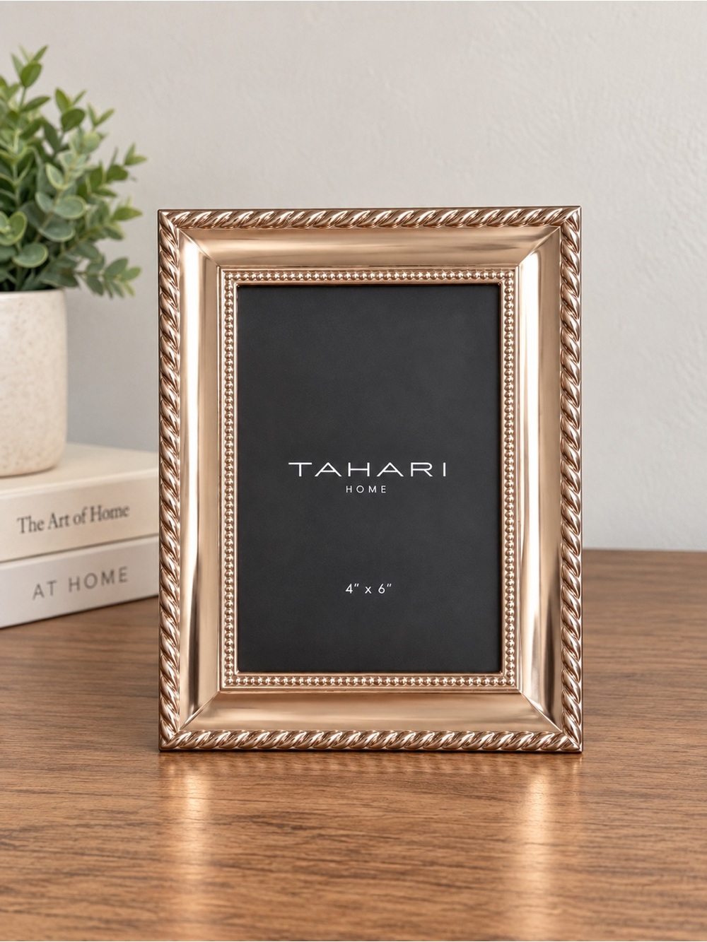 Tahari Rose Gold Rope-Edge Photo Frame